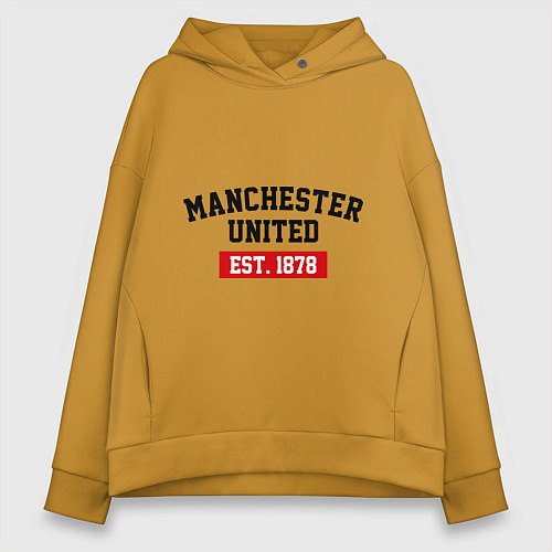 Женское худи оверсайз FC Manchester United Est. 1878 / Горчичный – фото 1