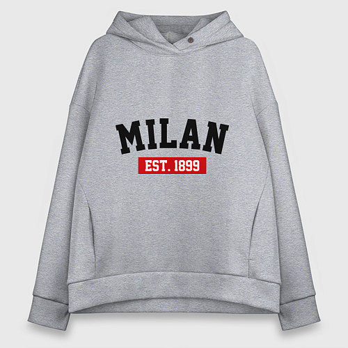 Женское худи оверсайз FC Milan Est. 1899 / Меланж – фото 1