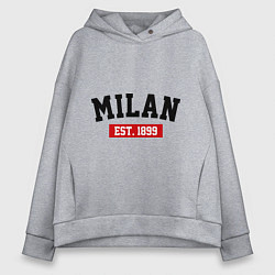 Толстовка оверсайз женская FC Milan Est. 1899, цвет: меланж