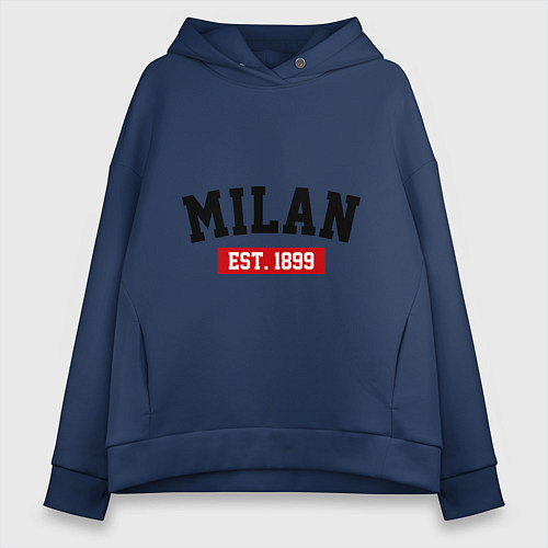 Женское худи оверсайз FC Milan Est. 1899 / Тёмно-синий – фото 1