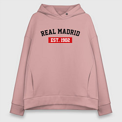 Толстовка оверсайз женская FC Real Madrid Est. 1902, цвет: пыльно-розовый