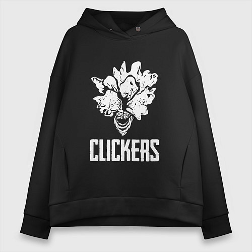 Женское худи оверсайз CLICKERS / Черный – фото 1