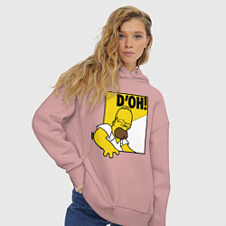 Толстовка оверсайз женская Homer D'OH!, цвет: пыльно-розовый — фото 2