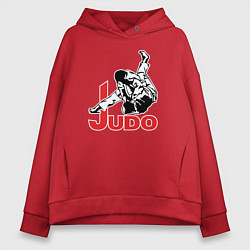 Толстовка оверсайз женская Judo Master, цвет: красный