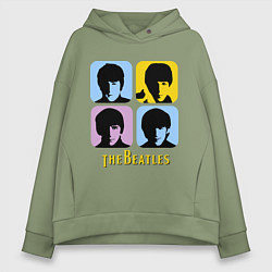 Толстовка оверсайз женская The Beatles: pop-art, цвет: авокадо