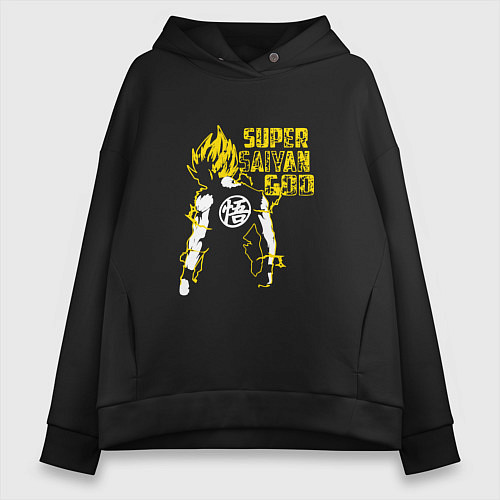 Женское худи оверсайз Super Saiyan God: Yellow / Черный – фото 1