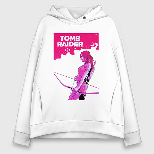 Женское худи оверсайз Tomb Raider: Pink Style / Белый – фото 1