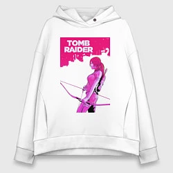 Толстовка оверсайз женская Tomb Raider: Pink Style, цвет: белый