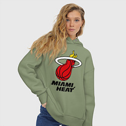 Толстовка оверсайз женская Miami Heat-logo, цвет: авокадо — фото 2