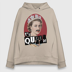 Толстовка оверсайз женская The Queen, цвет: миндальный
