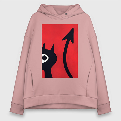 Женское худи оверсайз Дьявольская Люси / Пыльно-розовый – фото 1
