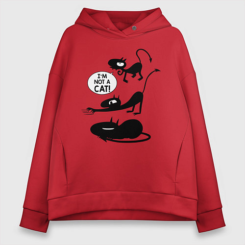 Женское худи оверсайз I'm not a CAT! / Красный – фото 1