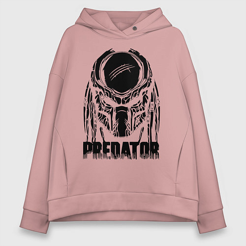 Женское худи оверсайз Predator Mask / Пыльно-розовый – фото 1