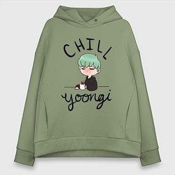 Толстовка оверсайз женская Chill Yoongi, цвет: авокадо