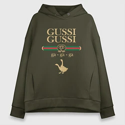 Толстовка оверсайз женская GUSSI GUSSI Fashion, цвет: хаки