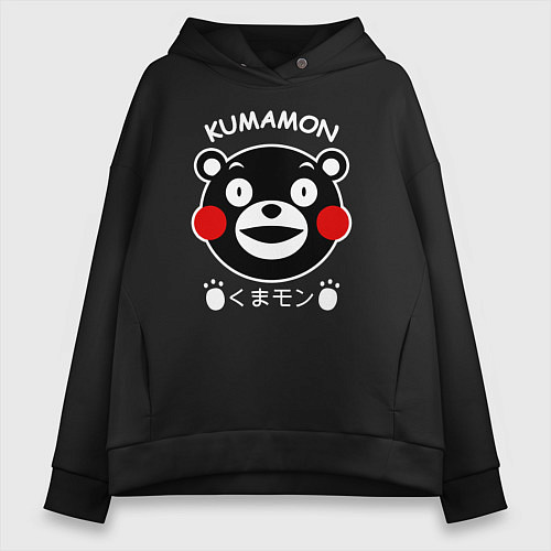 Женское худи оверсайз Kumamon / Черный – фото 1