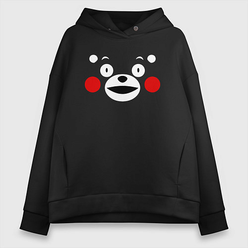 Женское худи оверсайз Kumamon Face / Черный – фото 1