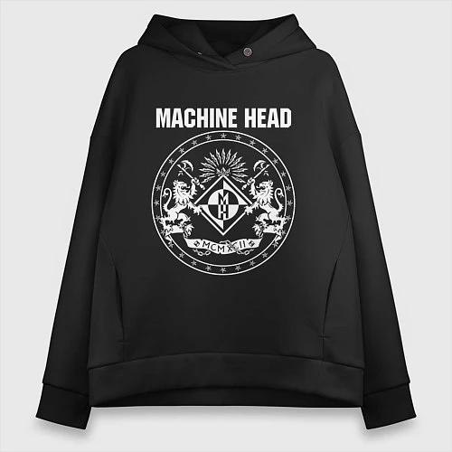 Женское худи оверсайз Machine Head MCMXCII / Черный – фото 1