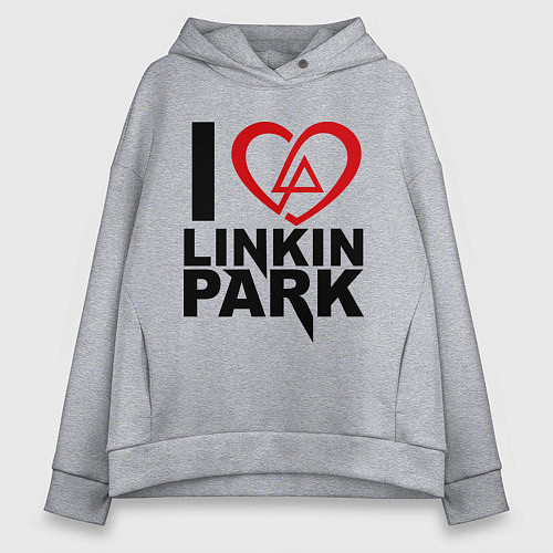 Женское худи оверсайз I love Linkin Park / Меланж – фото 1