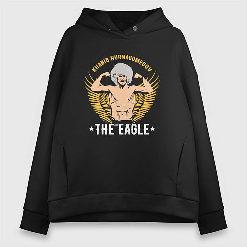 Женское худи оверсайз Khabib: The Eagle / Черный – фото 1