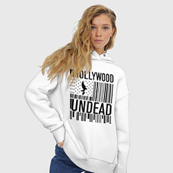 Толстовка оверсайз женская Hollywood Undead: flag, цвет: белый — фото 2