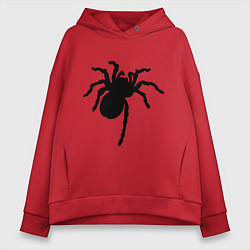 Толстовка оверсайз женская Черный паук, цвет: красный