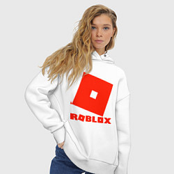 Толстовка оверсайз женская Roblox Logo, цвет: белый — фото 2