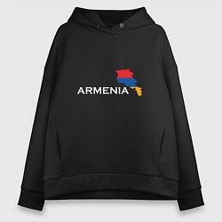 Толстовка оверсайз женская Армения, цвет: черный