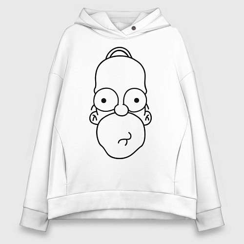 Женское худи оверсайз Homer Face / Белый – фото 1