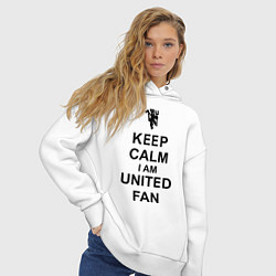 Толстовка оверсайз женская Keep Calm & United fan, цвет: белый — фото 2