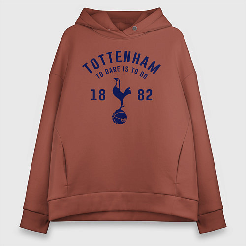 Женское худи оверсайз FC Tottenham 1882 / Кирпичный – фото 1