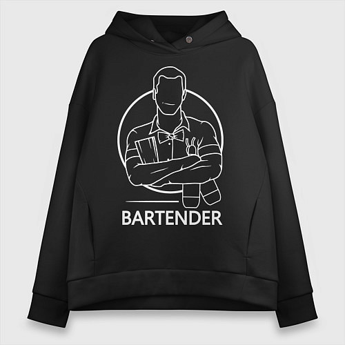 Женское худи оверсайз Bartender / Черный – фото 1