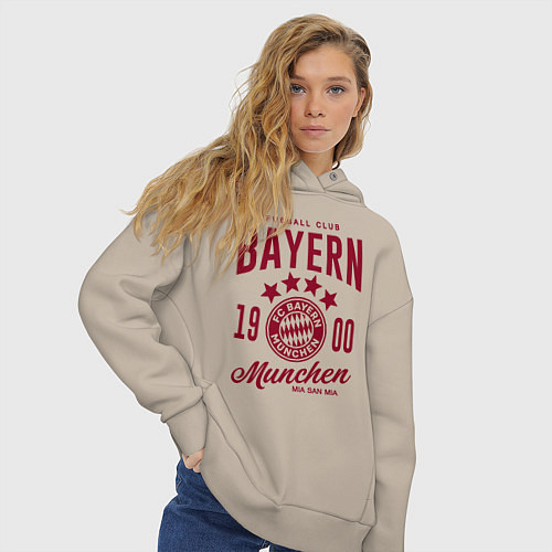 Женское худи оверсайз Bayern Munchen 1900 / Миндальный – фото 3