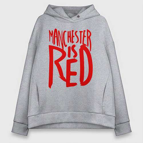 Женское худи оверсайз Manchester is Red / Меланж – фото 1