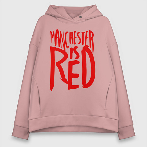 Женское худи оверсайз Manchester is Red / Пыльно-розовый – фото 1