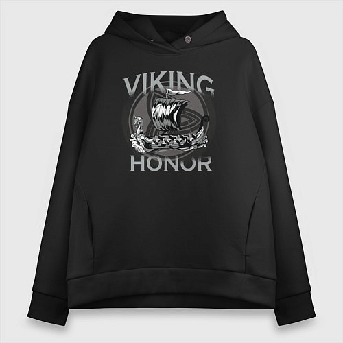 Женское худи оверсайз Viking Honor / Черный – фото 1