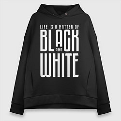 Толстовка оверсайз женская Juventus: Black & White, цвет: черный