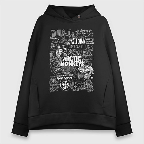 Женское худи оверсайз Arctic Monkeys: I'm in a Vest / Черный – фото 1