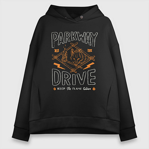 Женское худи оверсайз Parkway Drive: Keep the flame alive / Черный – фото 1