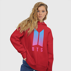 Толстовка оверсайз женская BTS: Neon V, цвет: красный — фото 2
