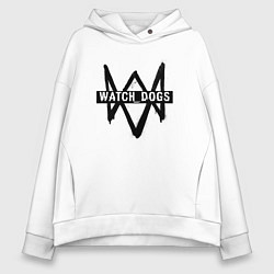 Толстовка оверсайз женская Watch Dogs: Black Logo, цвет: белый