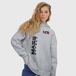 Толстовка оверсайз женская MASS EFFECT N7, цвет: меланж — фото 2