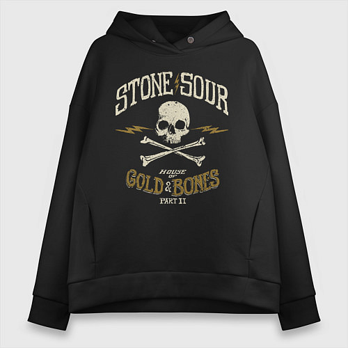 Женское худи оверсайз Stone Sour: Gold Bones / Черный – фото 1