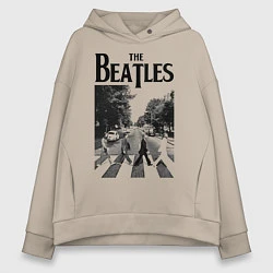 Толстовка оверсайз женская The Beatles: Mono Abbey Road, цвет: миндальный