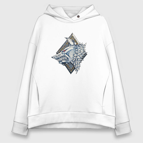 Женское худи оверсайз Space Wolves / Белый – фото 1