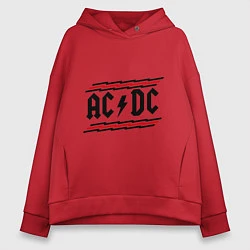 Толстовка оверсайз женская AC/DC Voltage, цвет: красный