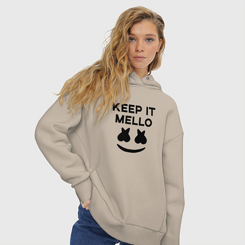 Женское худи оверсайз Keep it Mello / Миндальный – фото 3