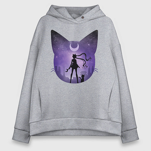 Женское худи оверсайз Pretty Soldier Sailor Moon / Меланж – фото 1