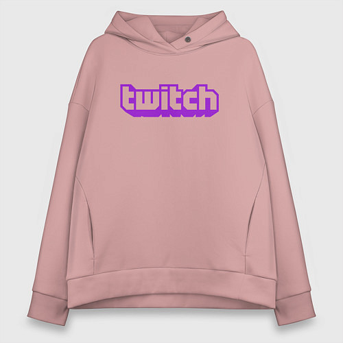 Женское худи оверсайз Twitch Logo / Пыльно-розовый – фото 1