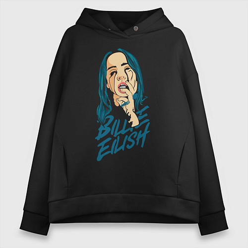 Женское худи оверсайз Billie Eilish: Dark Style / Черный – фото 1